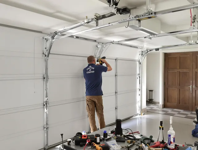 Fountain Garage Door Repair certified technician performing precision garage door repair in Fountain