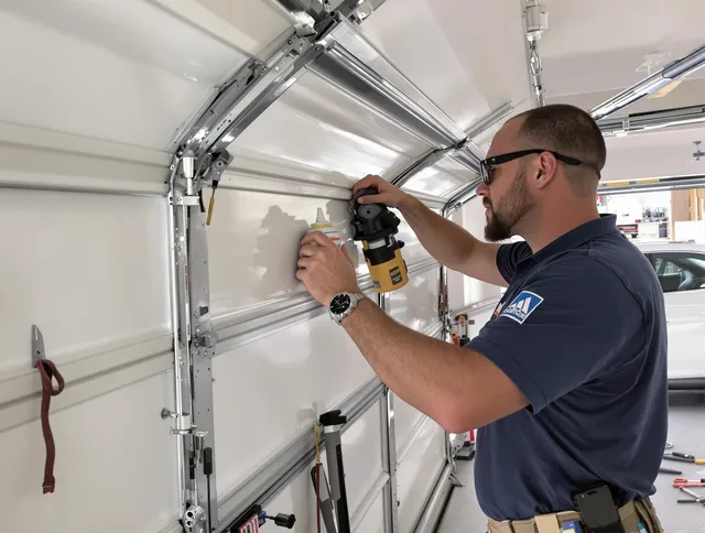 Fountain Garage Door Repair technician quieting a noisy garage door in Fountain