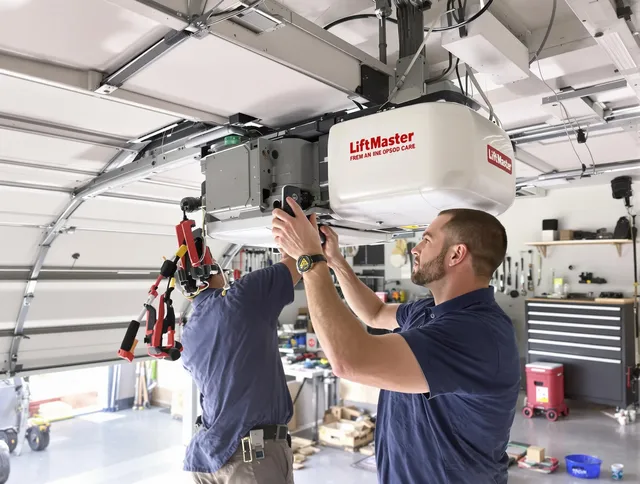 Fountain Garage Door Repair technician performing advanced diagnostics on garage opener in Fountain